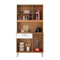 Armário Cozinha Compacta 4 Portas 1 Gaveta Balcão E Aéreo Amendola Branco - 3