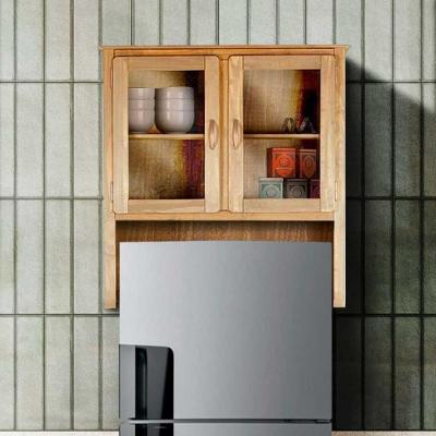 Armário Aéreo Oratório 2 Portas De Vidro Madeira Maciça Mel