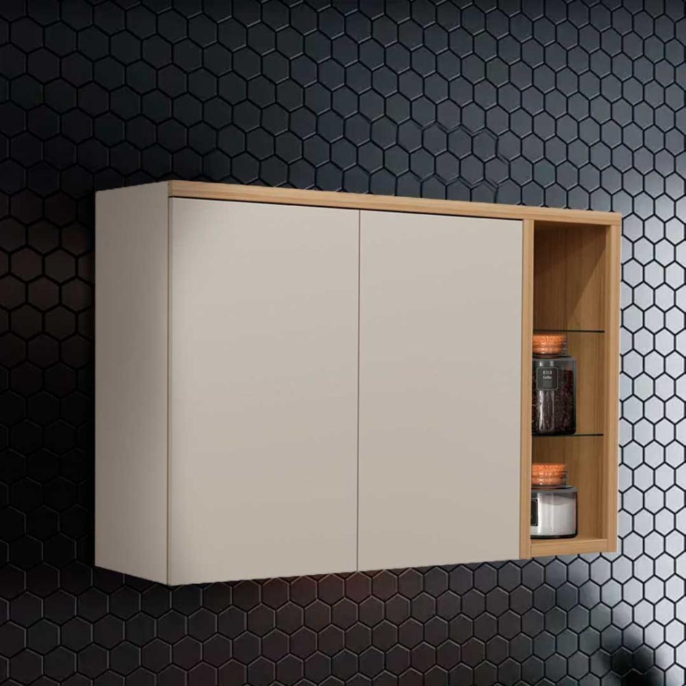 Armário Aéreo Duplo 2 Portas 120cm Allure Com Nicho Decorativo - 1