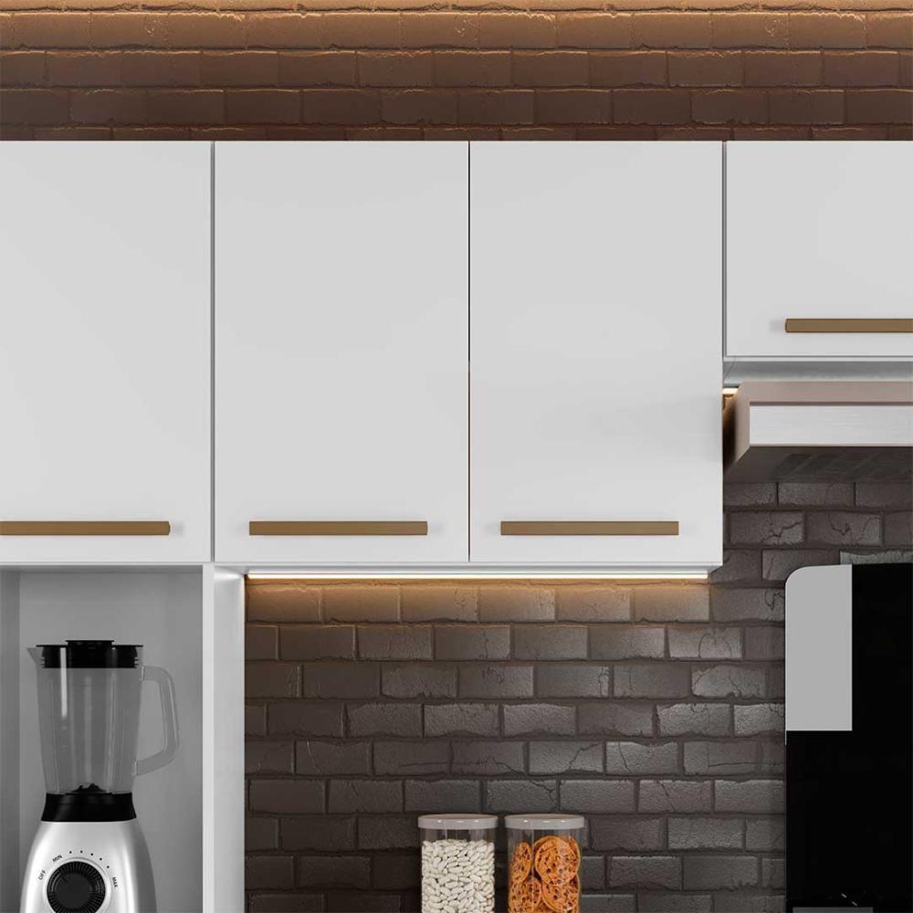 Armário Aéreo 2 Portas Cristal Branco Cozinha E Lavanderia Branco - 6