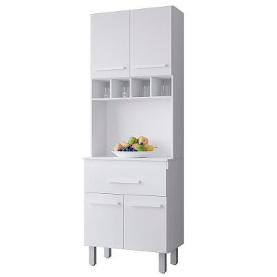 Armario Paneleiro 4 Portas 1 Gaveta 197x60 Cm Vitoria Branco Mobbs