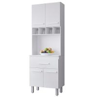 Armario Paneleiro 4 Portas 1 Gaveta 197x60 Cm Vitoria Branco Mobbs - 1