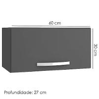 Armario Aéreo Basculante 60cm Cinza Reajl Moveis - 3