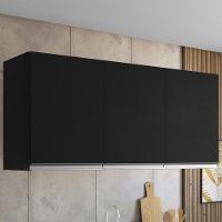 Armario Aéreo 3 Portas 120cm Andreia Preto Reajl Moveis - 2