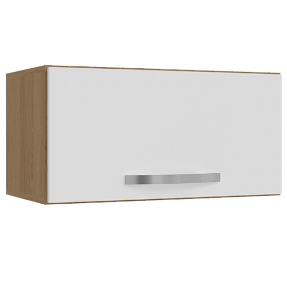 Armario Aéreo Basculante 60cm Amendoa Branco Reajl Moveis Amendoa - 1