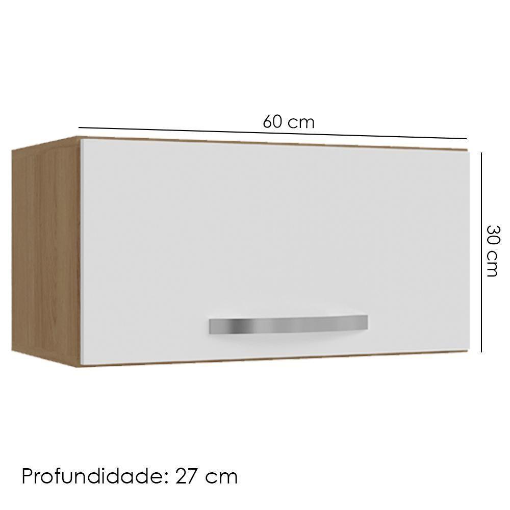 Armario Aéreo Basculante 60cm Amendoa Branco Reajl Moveis Amendoa - 3