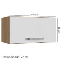 Armario Aéreo Basculante 60cm Amendoa Branco Reajl Moveis Amendoa - 3