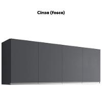 Armario Aéreo 4 Portas 160cm Andreia Cinza Reajl Moveis - 4