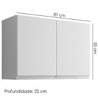 Armario Aéreo 2 Portas 80cm Andreia Branco Reajl Moveis - 3