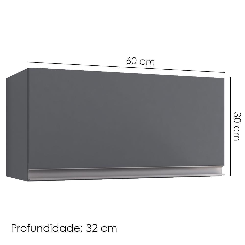 Armario Aéreo Basculante 60cm Andreia Cinza Reajl Moveis - 3