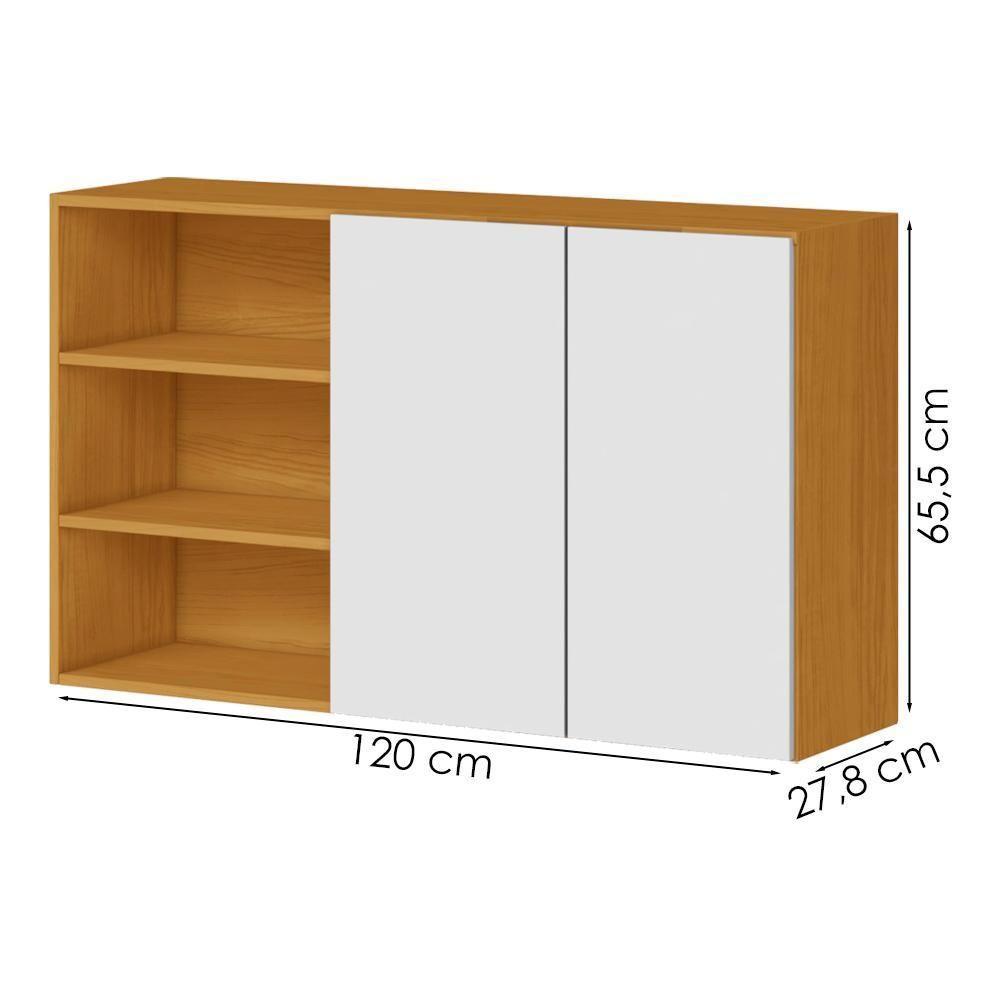 Armario Aéreo 2 Portas 120cm 2006802 Cinamomo Branco Armoveis - 3