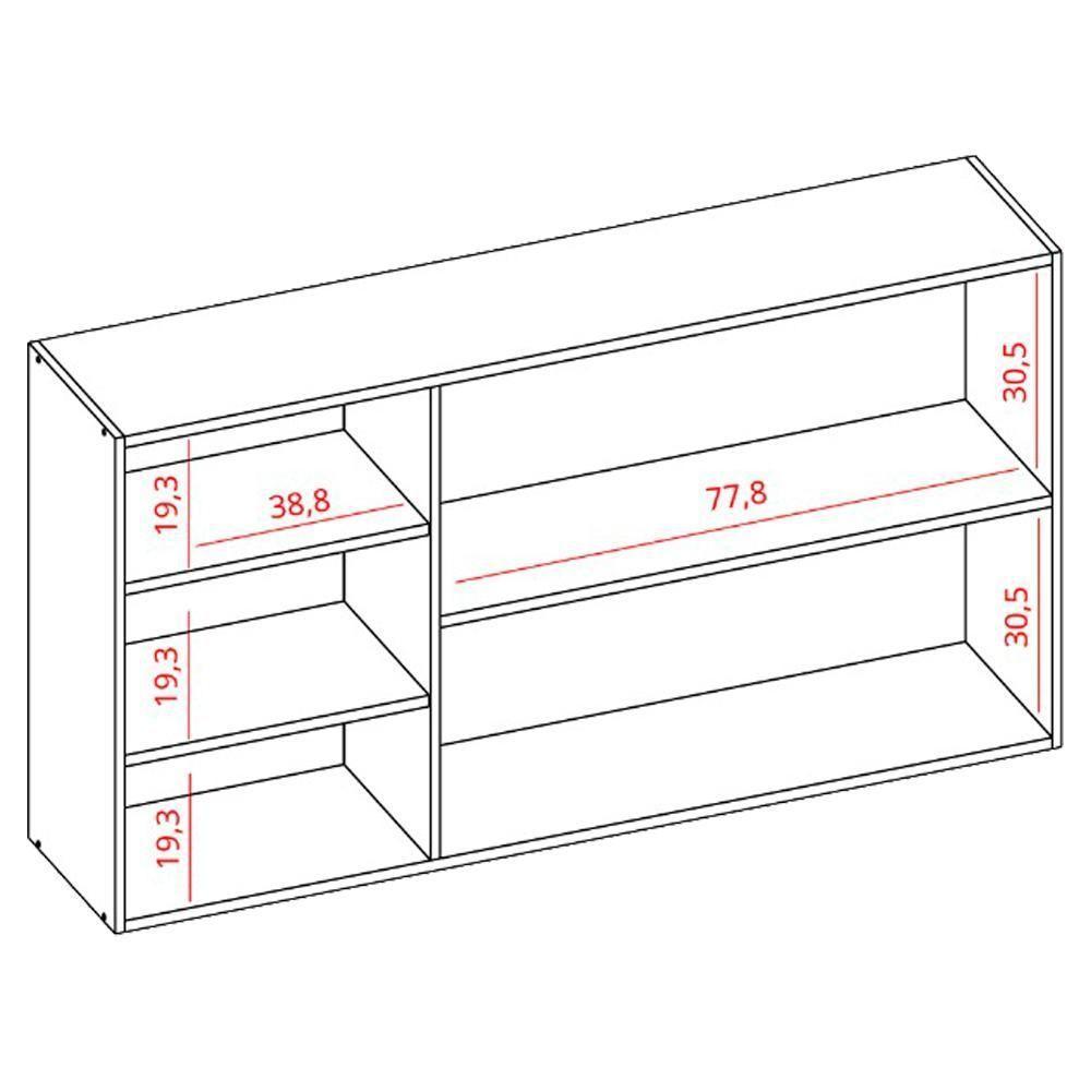 Armario Aéreo 2 Portas 120cm 2006802 Cinamomo Branco Armoveis - 4