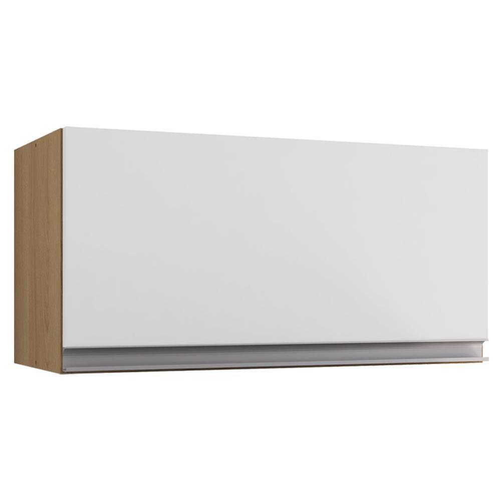 Armario Aéreo Basculante 60cm Andreia Amendoa Branco Reajl Moveis - 1