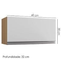 Armario Aéreo Basculante 60cm Andreia Amendoa Branco Reajl Moveis - 3