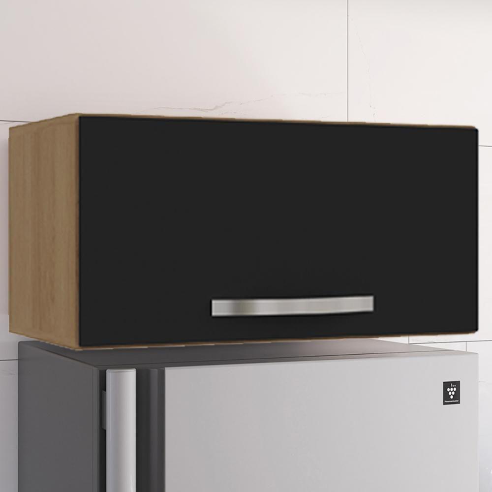 Armario Aéreo Basculante 60cm Amendoa Preto Reajl Moveis Amendoa - 2