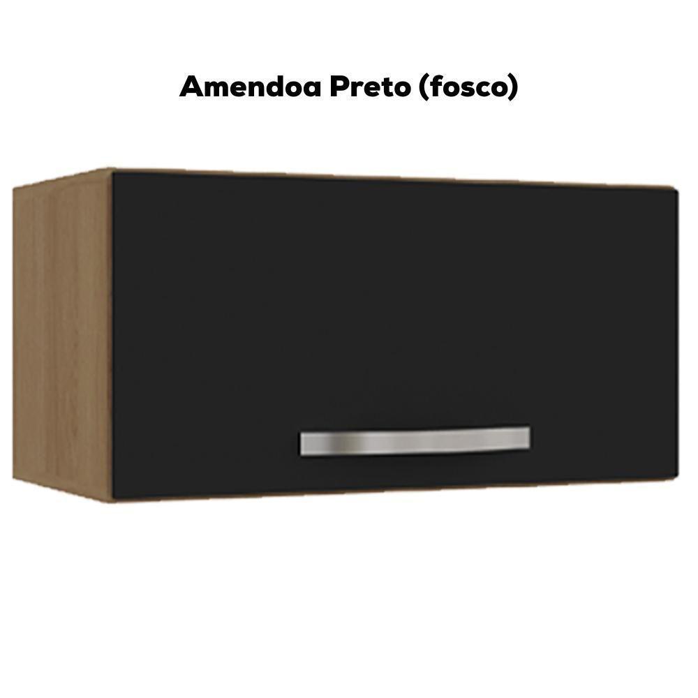 Armario Aéreo Basculante 60cm Amendoa Preto Reajl Moveis Amendoa - 4