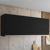 Armario Aéreo 4 Portas 160cm Andreia Preto Reajl Moveis - 2