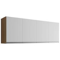 Armario Aéreo 4 Portas 160cm Andreia Amendoa Branco Reajl Moveis - 1