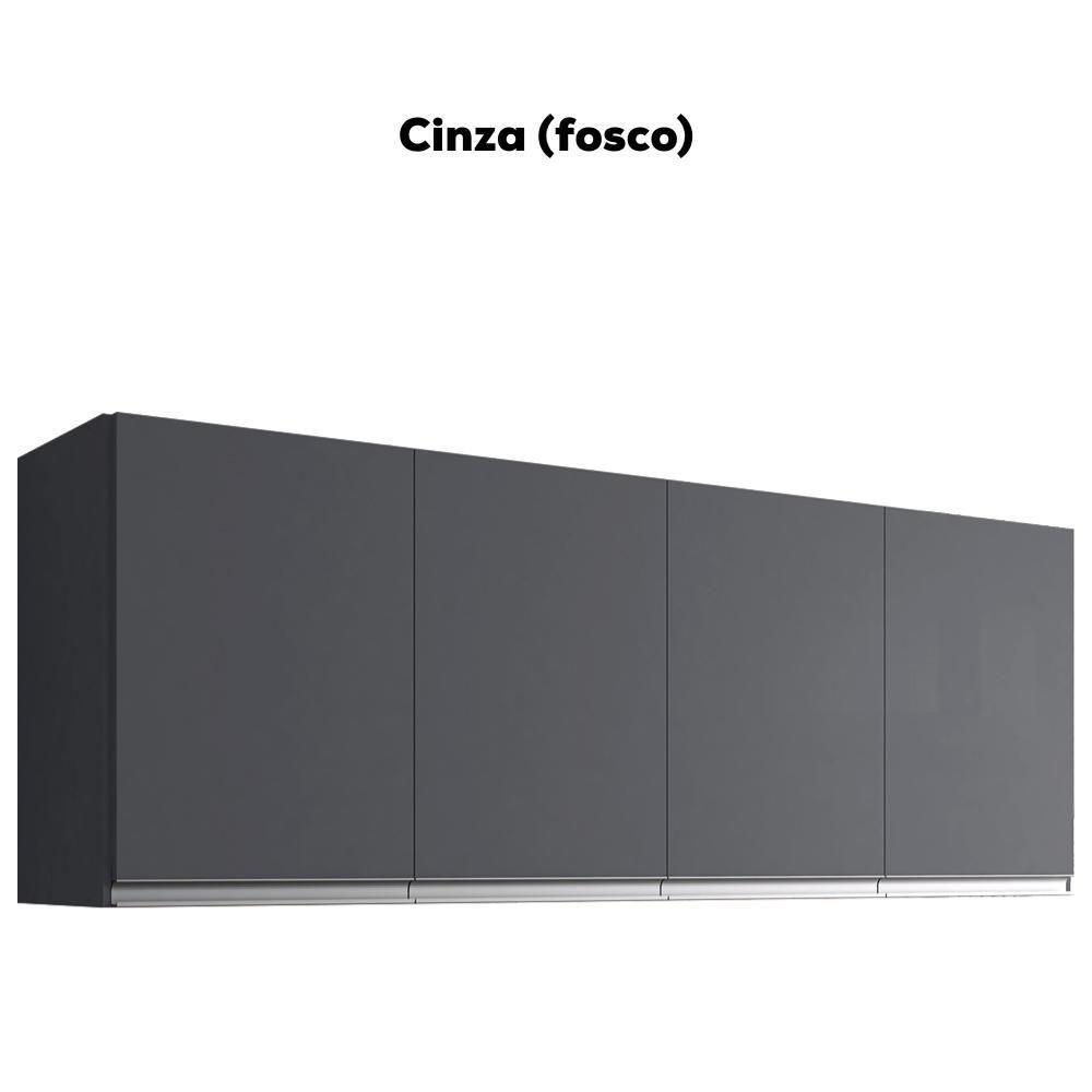 Armario Aéreo 4 Portas 150cm Andreia Cinza Reajl Moveis - 4