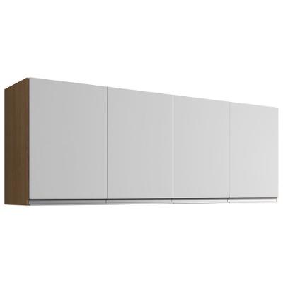 Armario Aéreo 4 Portas 150cm Andreia Amendoa Branco Reajl Moveis