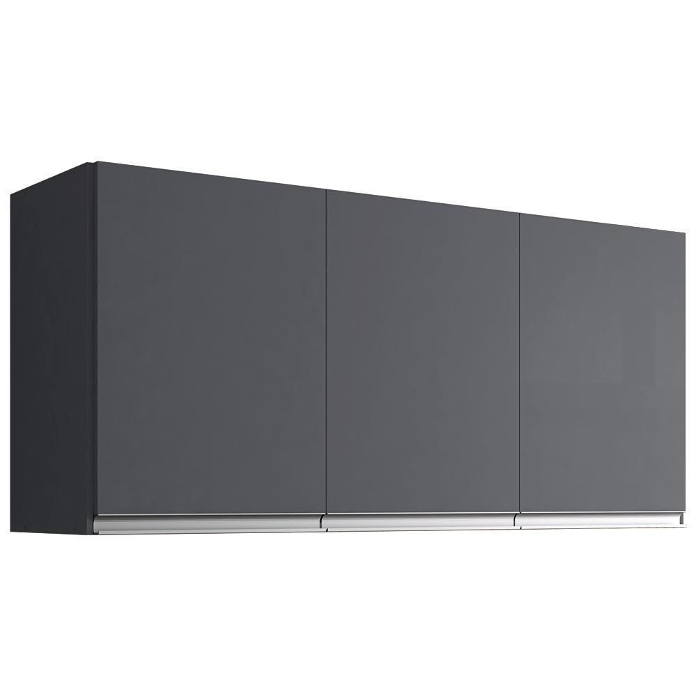 Armario Aéreo 3 Portas 120cm Andreia Cinza Reajl Moveis - 1