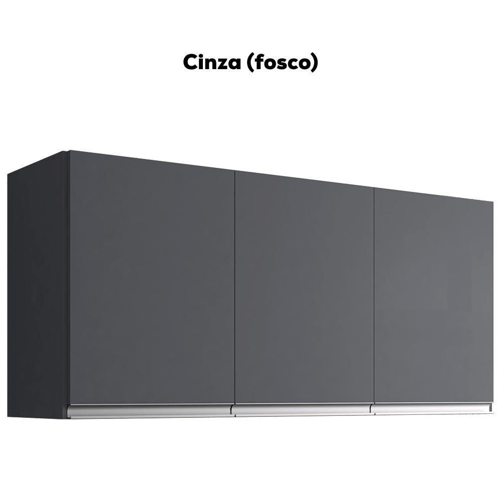 Armario Aéreo 3 Portas 120cm Andreia Cinza Reajl Moveis - 4