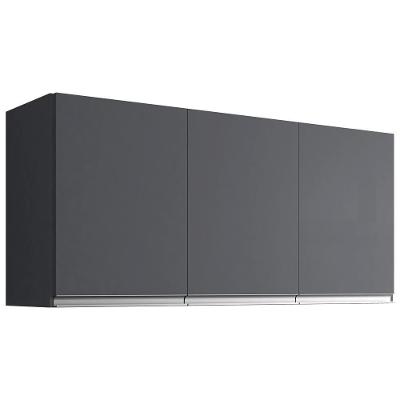 Armario Aéreo 3 Portas 120cm Andreia Cinza Reajl Moveis