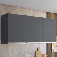 Armario Aéreo 3 Portas 120cm Andreia Cinza Reajl Moveis - 2