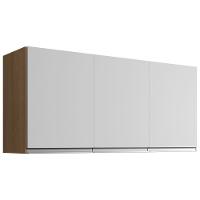 Armario Aéreo 3 Portas 120cm Andreia Amendoa Branco Reajl Moveis - 1