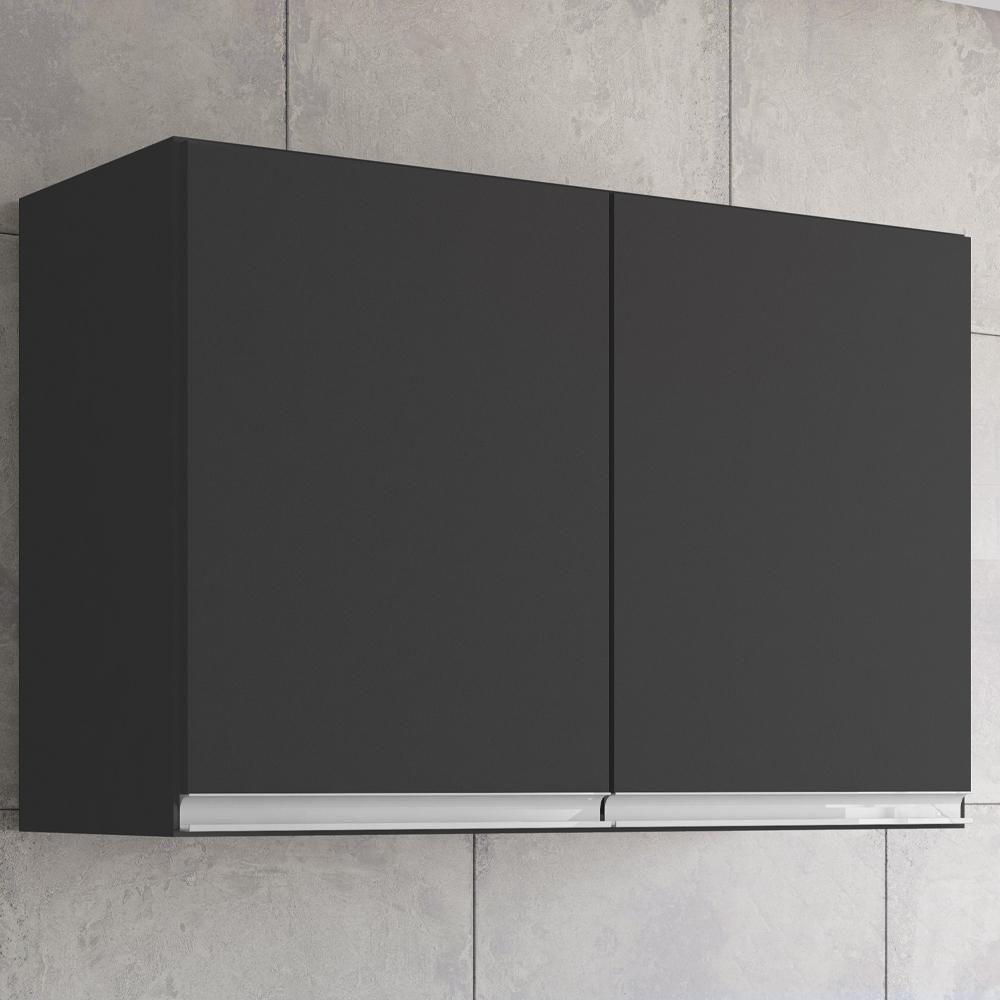 Armario Aéreo 2 Portas 80cm Andreia Preto Reajl Moveis - 2