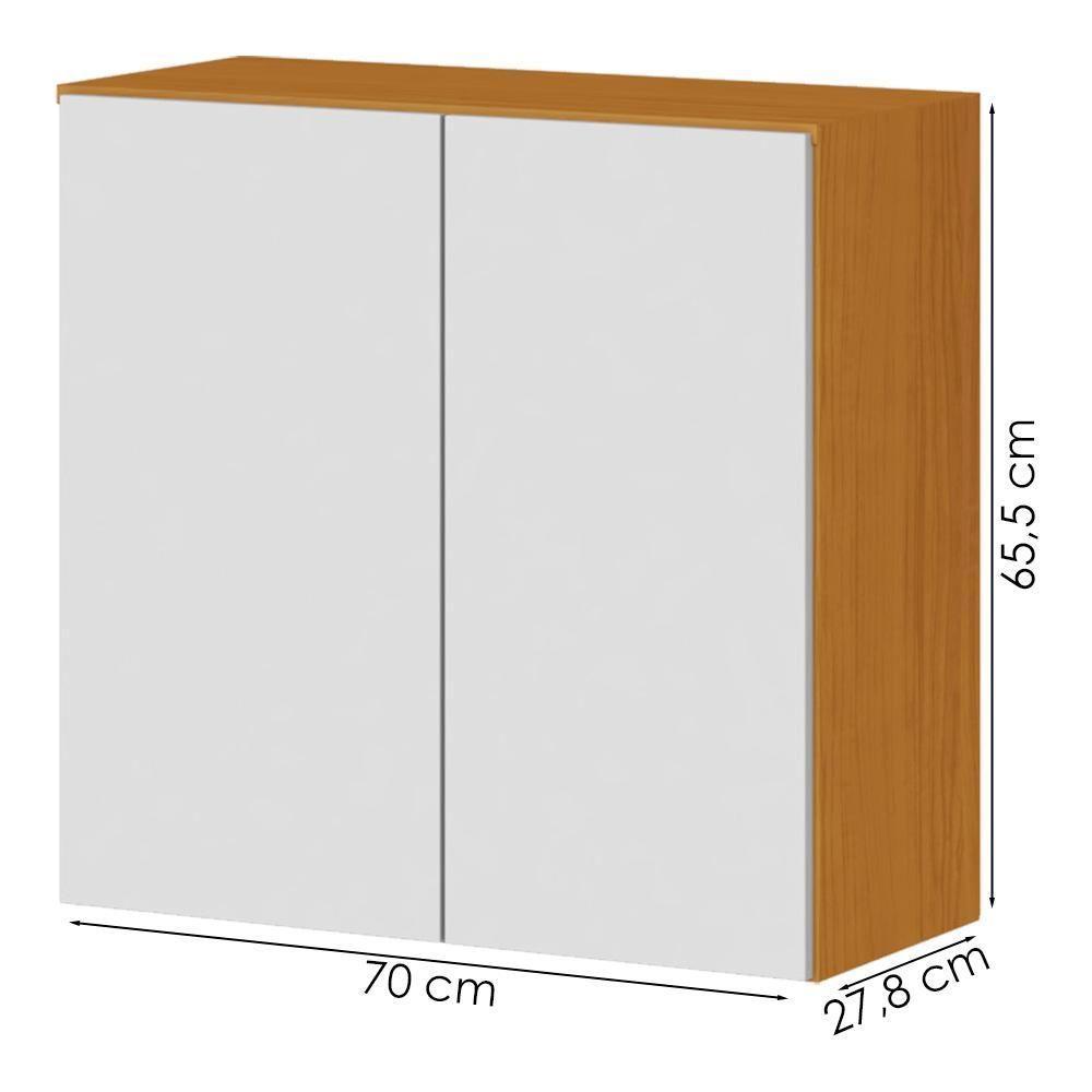 Armario Aéreo 2 Portas 70cm 2006803 Cinamomo Branco Armoveis - 3