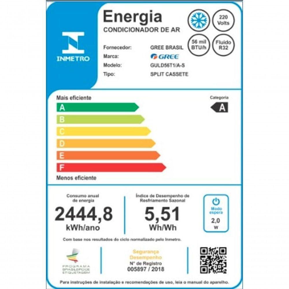 Ar Condicionado Split Cassete Gree G-Prime Compact Inverter 56.000 Btus Frio 220V - 5