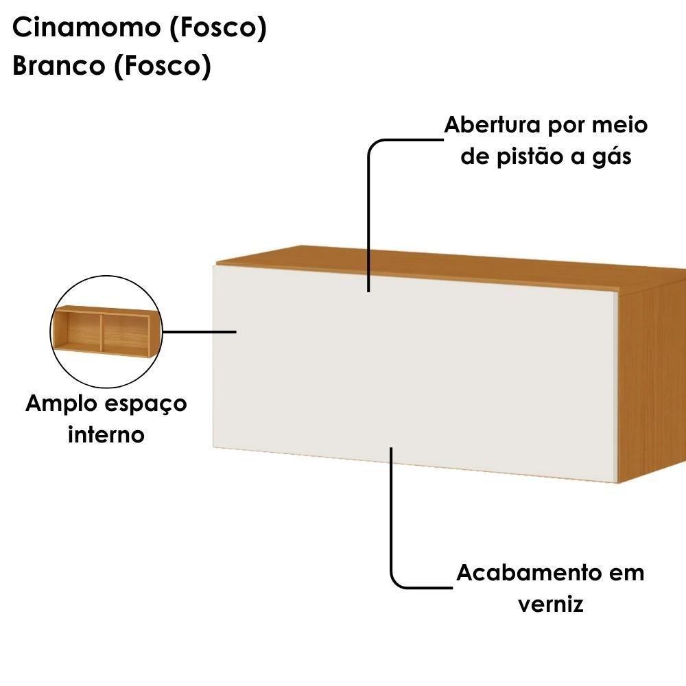 Armario Aéreo 1 Porta Basculante 80 Cm 2006804 Cinamomo Branco Armoveis - 4