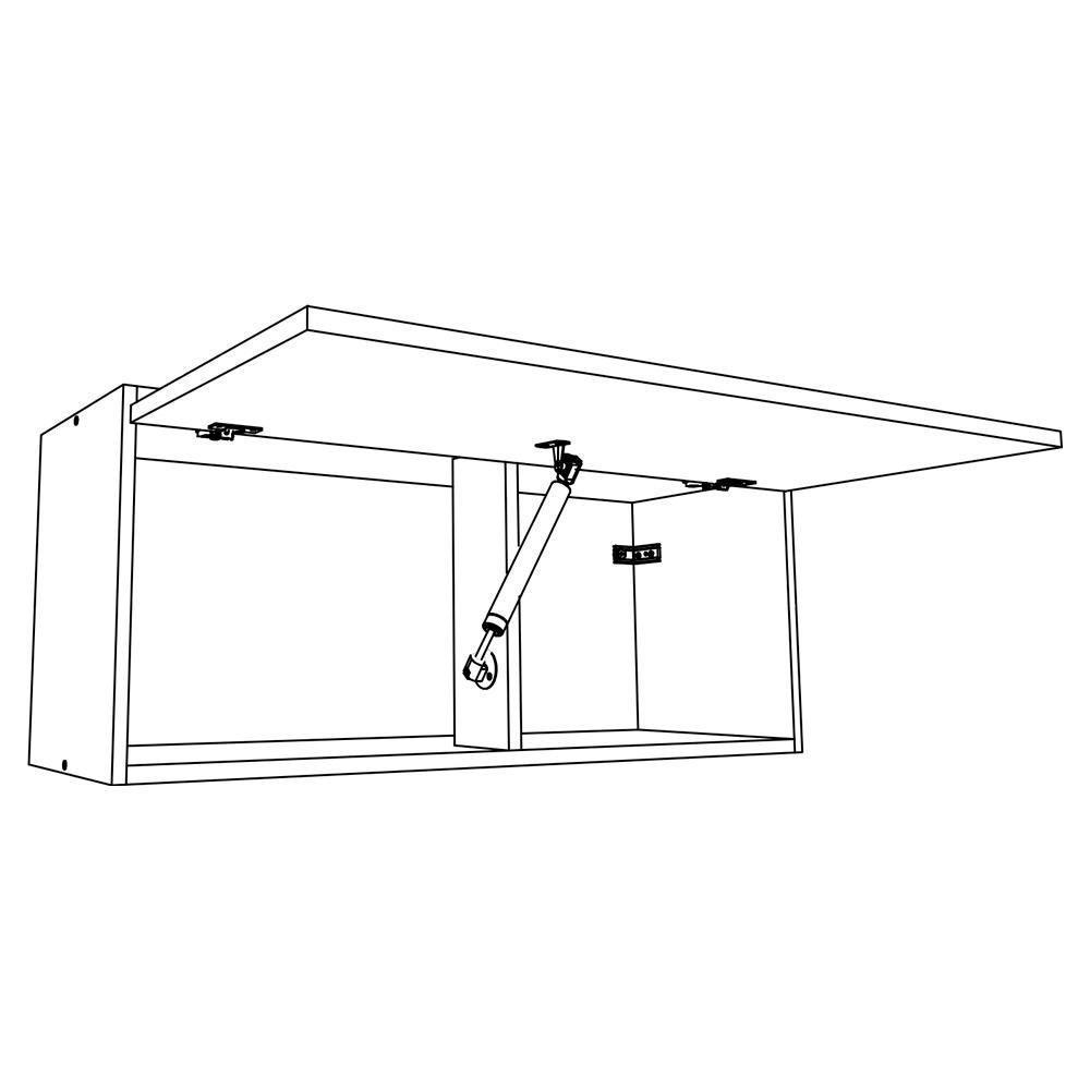 Armario Aéreo 1 Porta Basculante 80 Cm 2006804 Cinamomo Branco Armoveis - 6