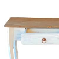 Aparador Rústico Madeira Maciça 1 Gaveta Pés Luis Xv D230 Branco Garapa - 3