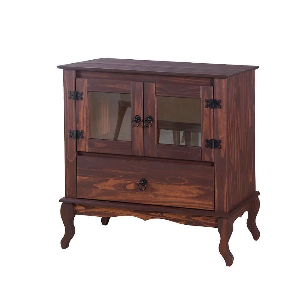 Aparador Buffet Balcão 2 Portas 1 Gaveta Madeira Maciça Imbuia - 7