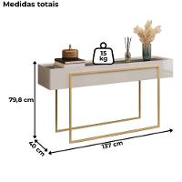 Aparador E Mesa Centro Kika Pes Metal Bali Dourado Dj Moveis - 3