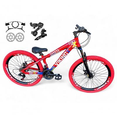 Bicicleta Aro 26 Vikingx Tuff X25 Freeride Câmbios Shimano 21v Freio Hidraulico Aros Vmaxx Pneu Flame - Vermelho-azul