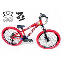 Bicicleta Aro 26 Vikingx Tuff X25 Freeride Câmbios Shimano 21v Freio Hidraulico Aros Vmaxx Pneu Flame - Vermelho-azul - 1