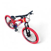 Bicicleta Aro 26 Vikingx Tuff X25 Freeride Câmbios Shimano 21v Freio Hidraulico Aros Vmaxx Pneu Flame - Vermelho-azul - 3