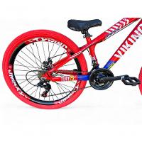Bicicleta Aro 26 Vikingx Tuff X25 Freeride Câmbios Shimano 21v Freio Hidraulico Aros Vmaxx Pneu Flame - Vermelho-azul - 4