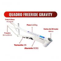 Bicicleta Aro 26 Freeride Gta Gravity Freio Hidráulico Shimano Cubo K7 Barulhento Garfo C-trava Pneu Flame Roxo - Branco - 2