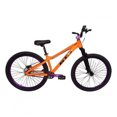 Bicicleta Aro 26 Freeride Gta Gravity Freio Hidráulico Shimano Cubo K7 Barulhento Garfo C-trava Pneu Flame - Laranja