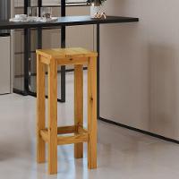 Banqueta De Madeira Maciça Alta Mel Sem Estofado Mel - 1