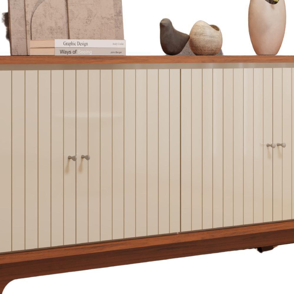 Balcão Buffet 4 Portas 180 Cm Soleil Freijo Off White Dj Moveis - 4