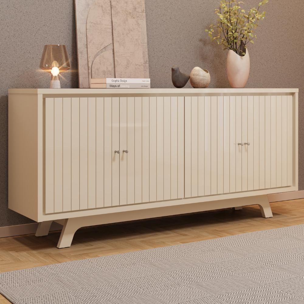Balcão Buffet 4 Portas 180 Cm Soleil Off White Dj Moveis - 2