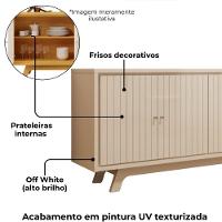 Balcão Buffet 4 Portas 180 Cm Soleil Off White Dj Moveis - 5