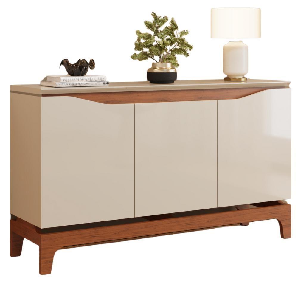 Balcão Buffet 3 Portas 136 Cm Joile Freijo Off White Dj Moveis - 1