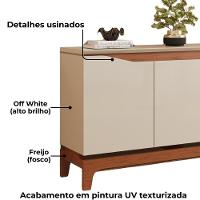 Balcão Buffet 3 Portas 136 Cm Joile Freijo Off White Dj Moveis - 5