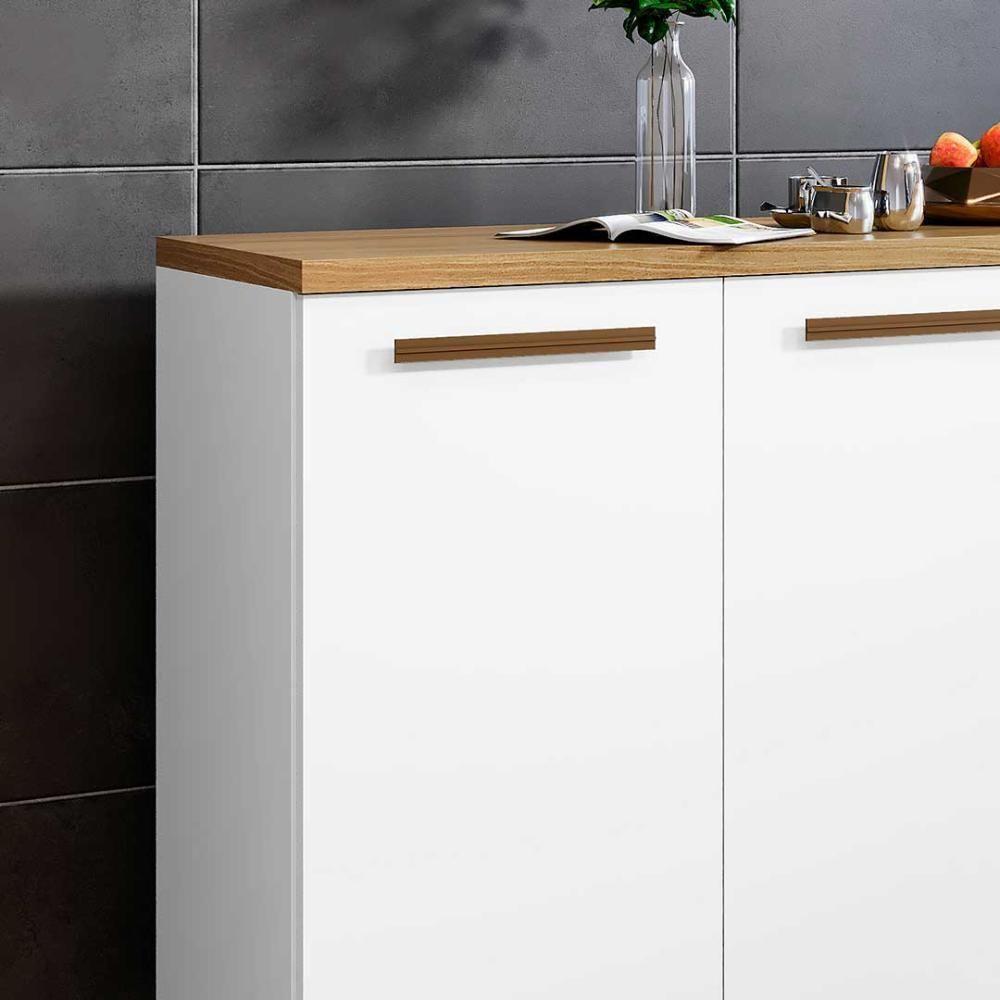 Balcão Armário Multiuso 3 Portas 104cm Branco 5 Repartições Branco - 2